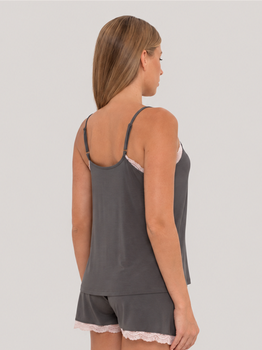 Lace Camisole Gunmetal back