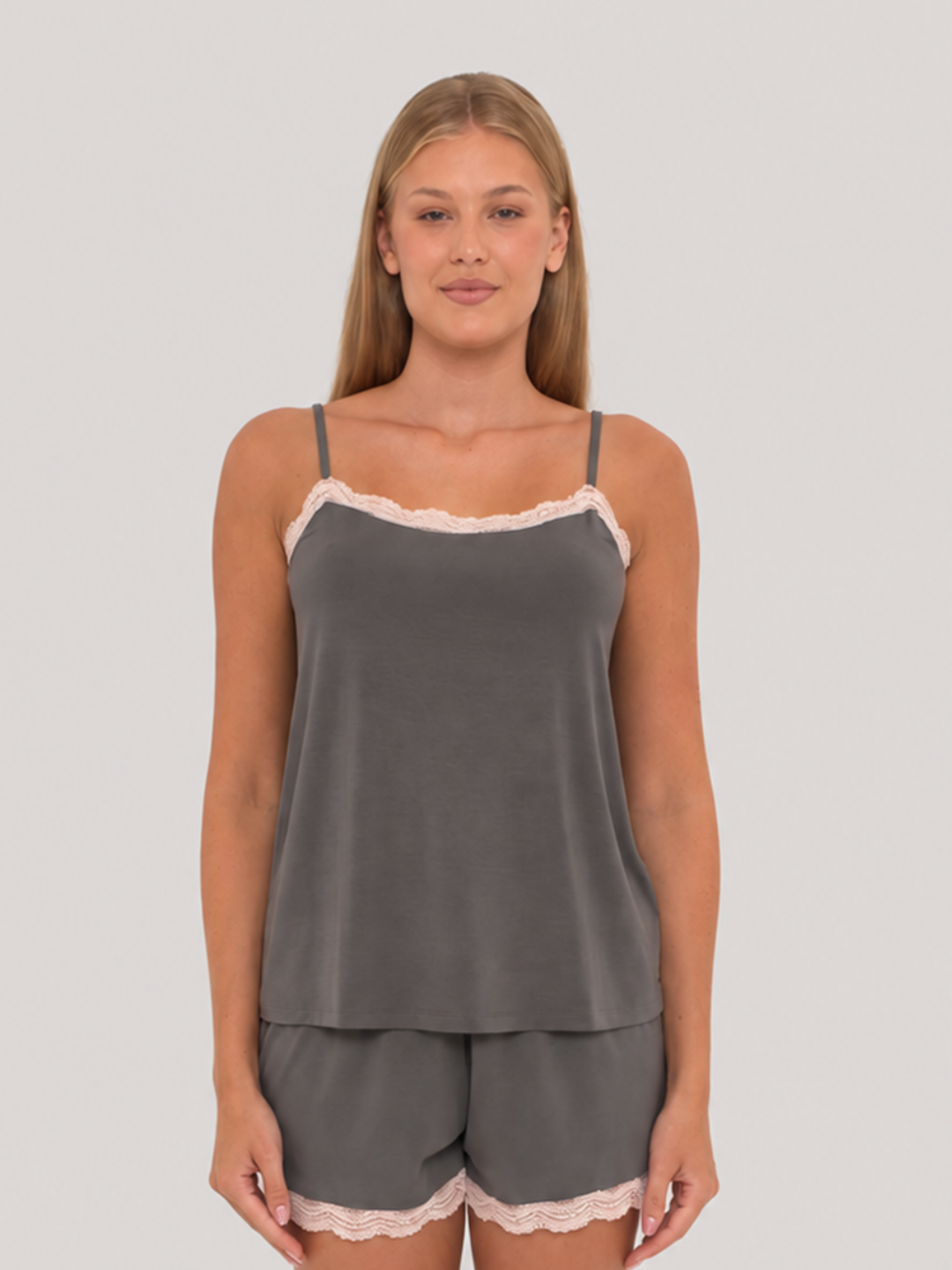 Lace Camisole Gunmetal front