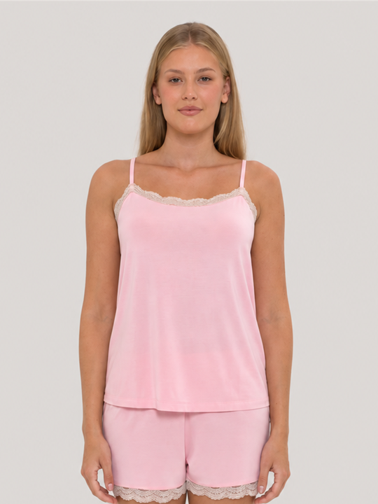 Lace Camisole Powder Pink front