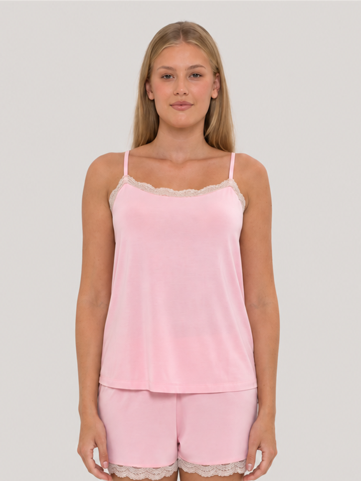 Lace Camisole Powder Pink front