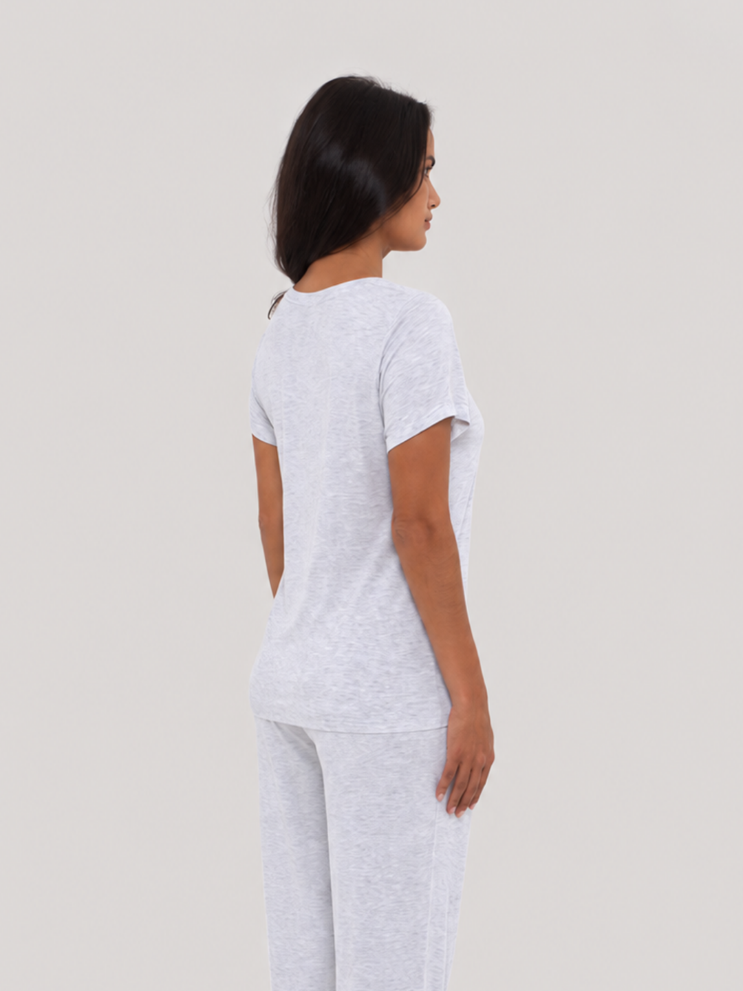 Lounge Top Light Grey Heather back