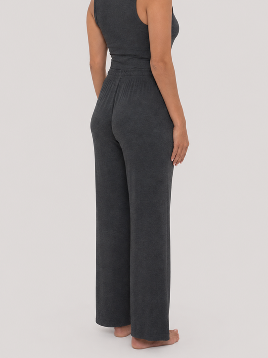 Rib Lounge Pant Charcoal Heather back