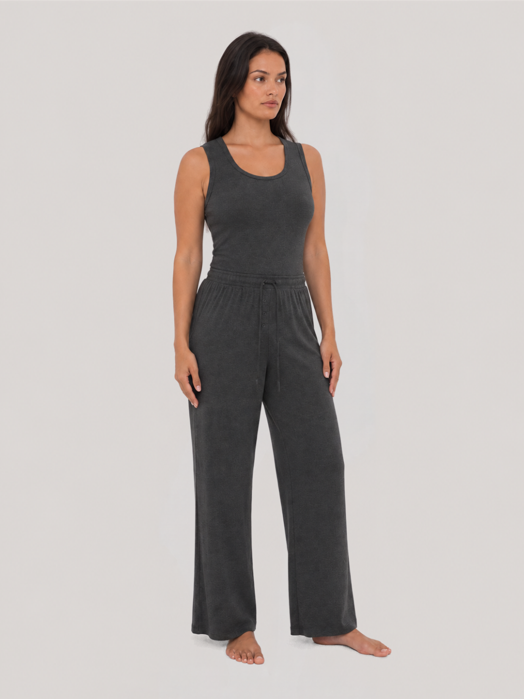 Rib Lounge Pant Charcoal Heather full