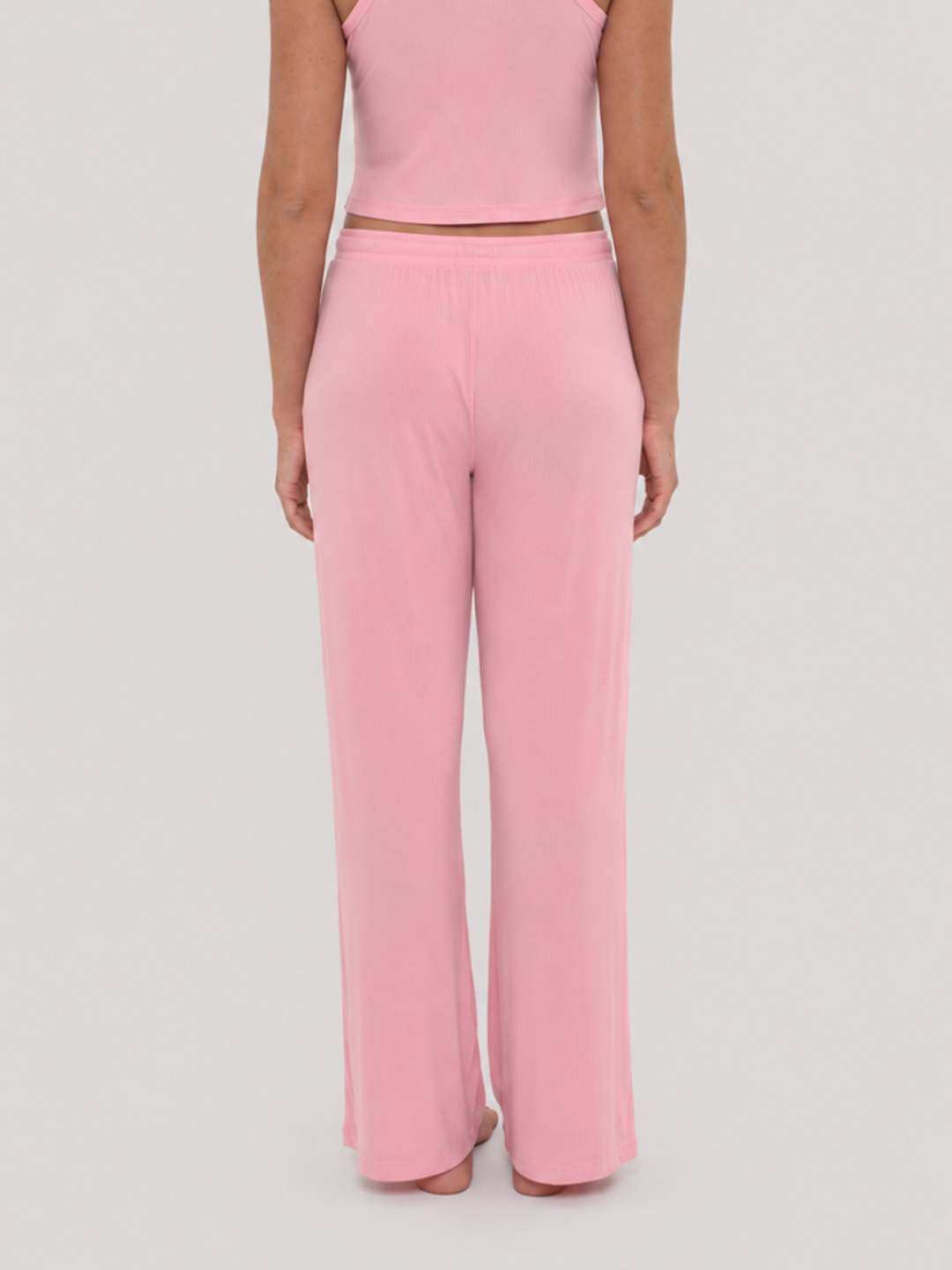 Rib Lounge Pant Powder Pink back