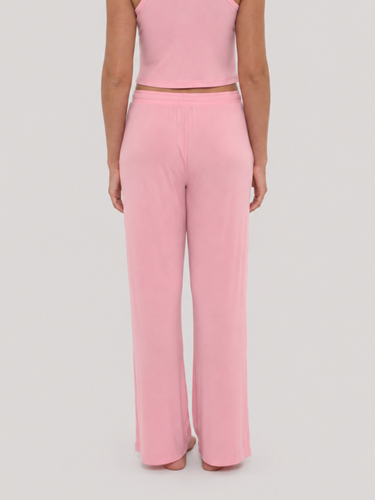 Rib Lounge Pant Powder Pink back