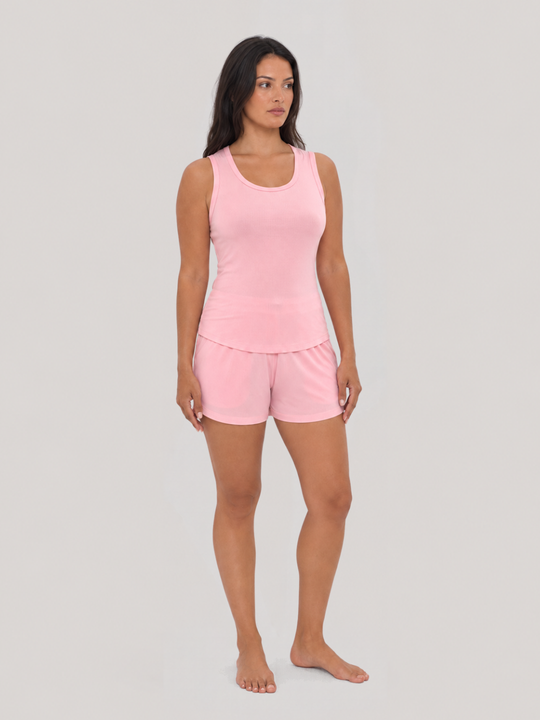 Rib Lounge Tank Powder Pink full