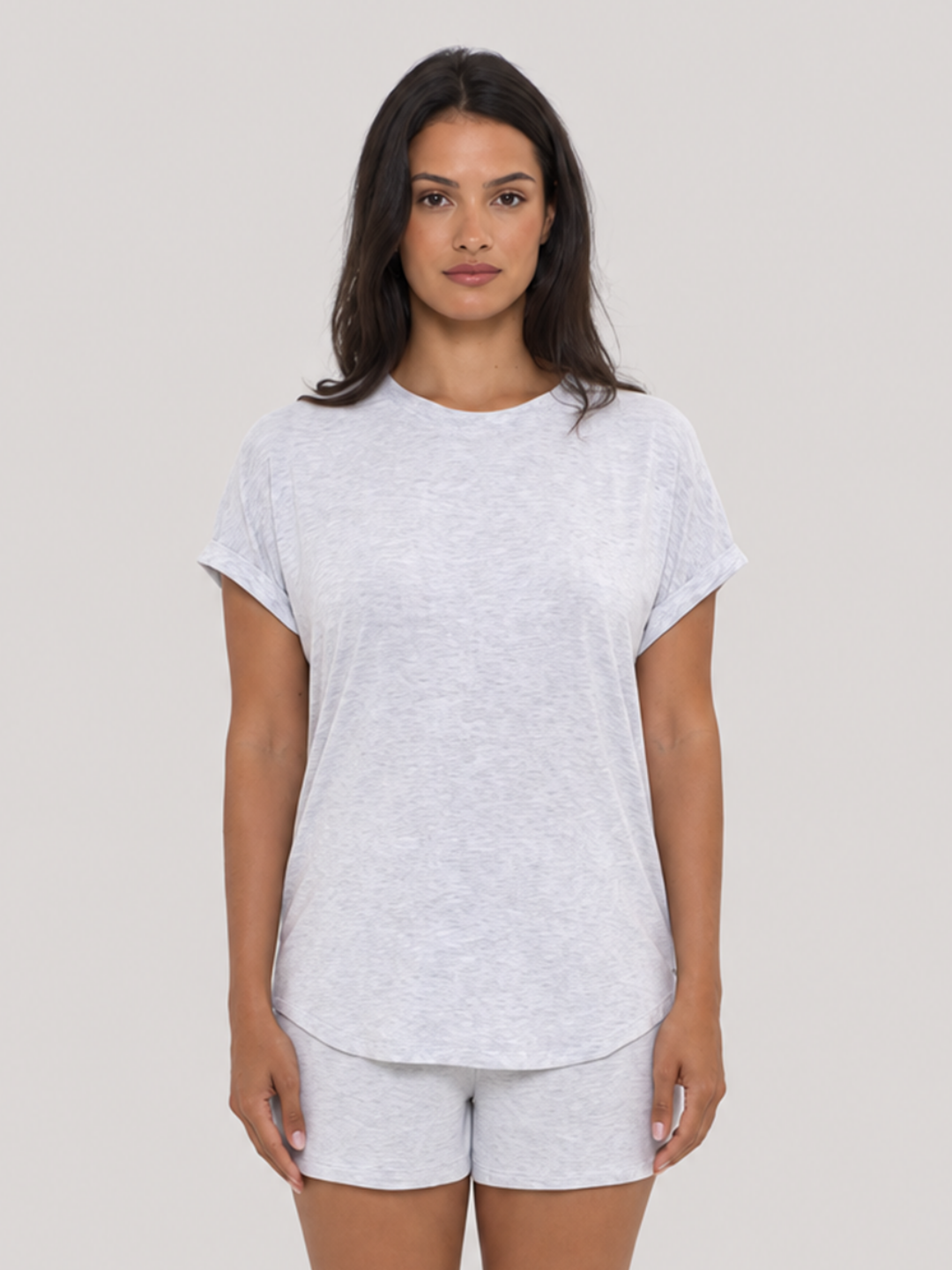 Sleep Top Light Grey Heather front