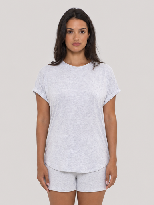 Sleep Top Light Grey Heather front
